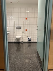 Billund Lufthavn - Cafeer og Lounges - Toilet ved cafeerne